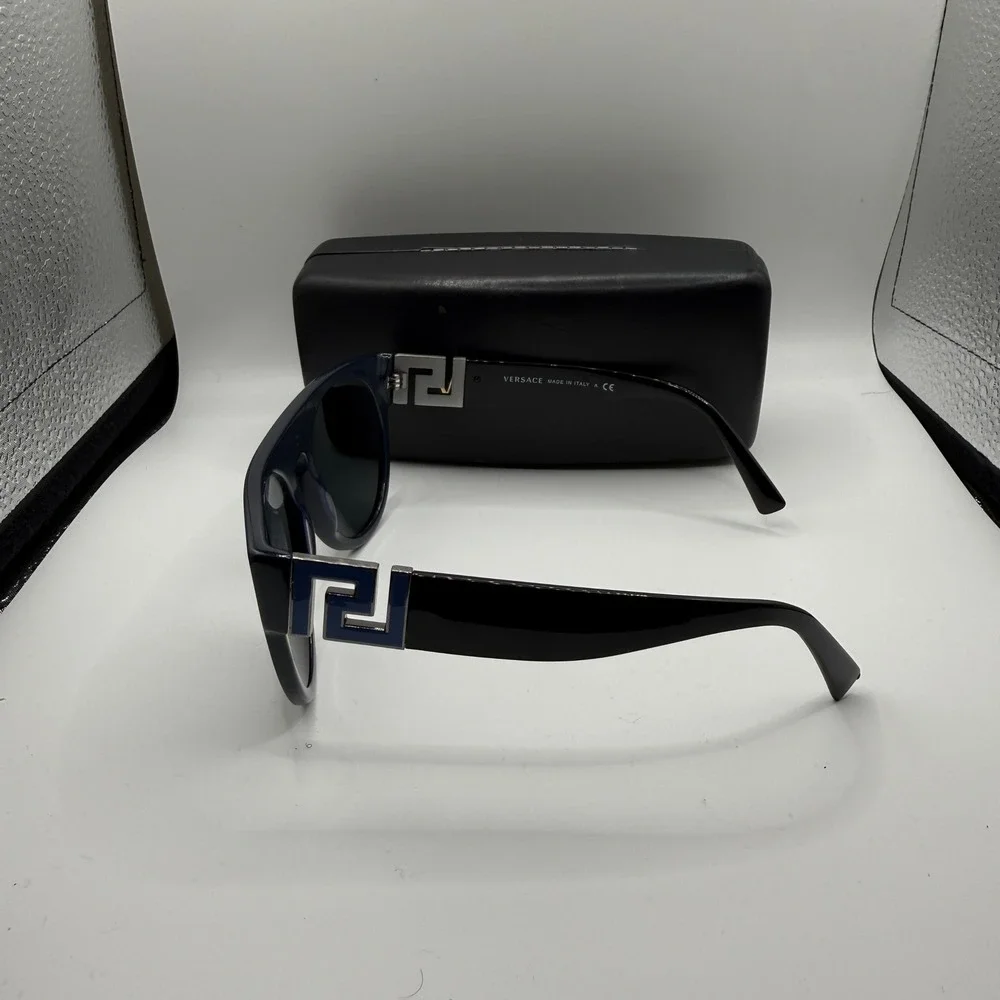 Versace MOD 4333 5230/87 Dark Blue Greca Logo Sunglasses Made in‎ Italy